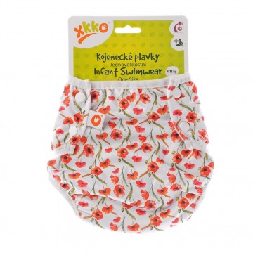 Infant swim nappy xkko onesize red poppies c19