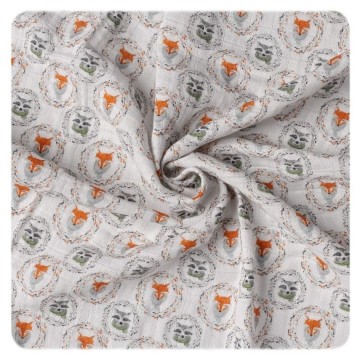 Organic cotton swaddle xkko organic 120x120 fox raccoon 987 0