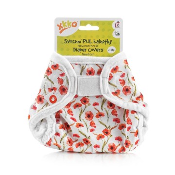 Xkko diaper cover newborn red poppies 7ff 2