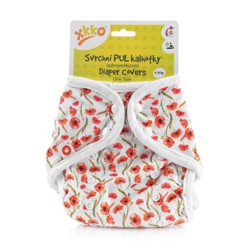Xkko diaper cover one size red poppies 7db